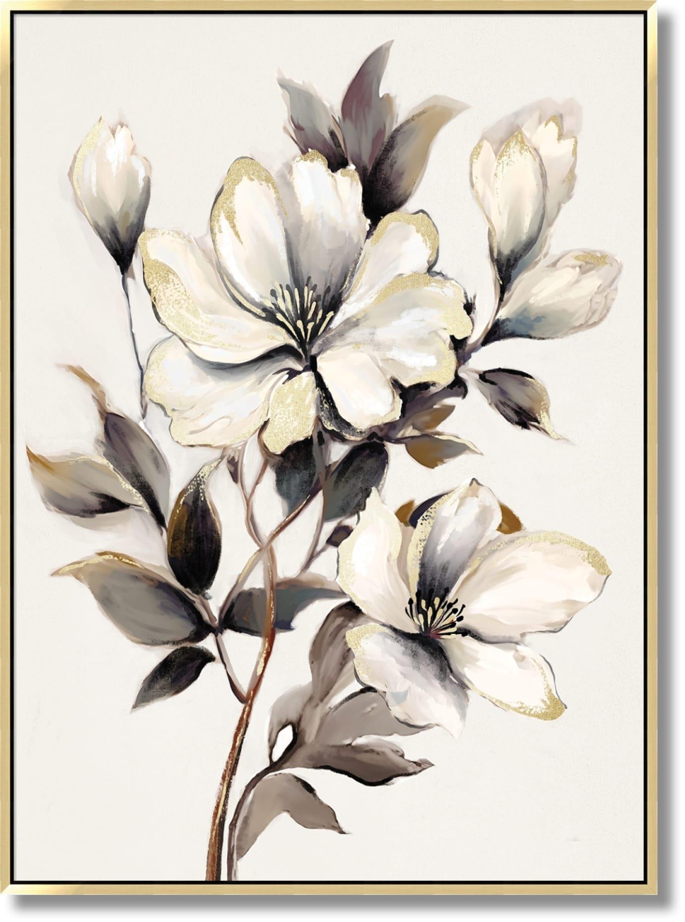 Ivory Bloom Serenade - 35" x 47" Framed Wall Art