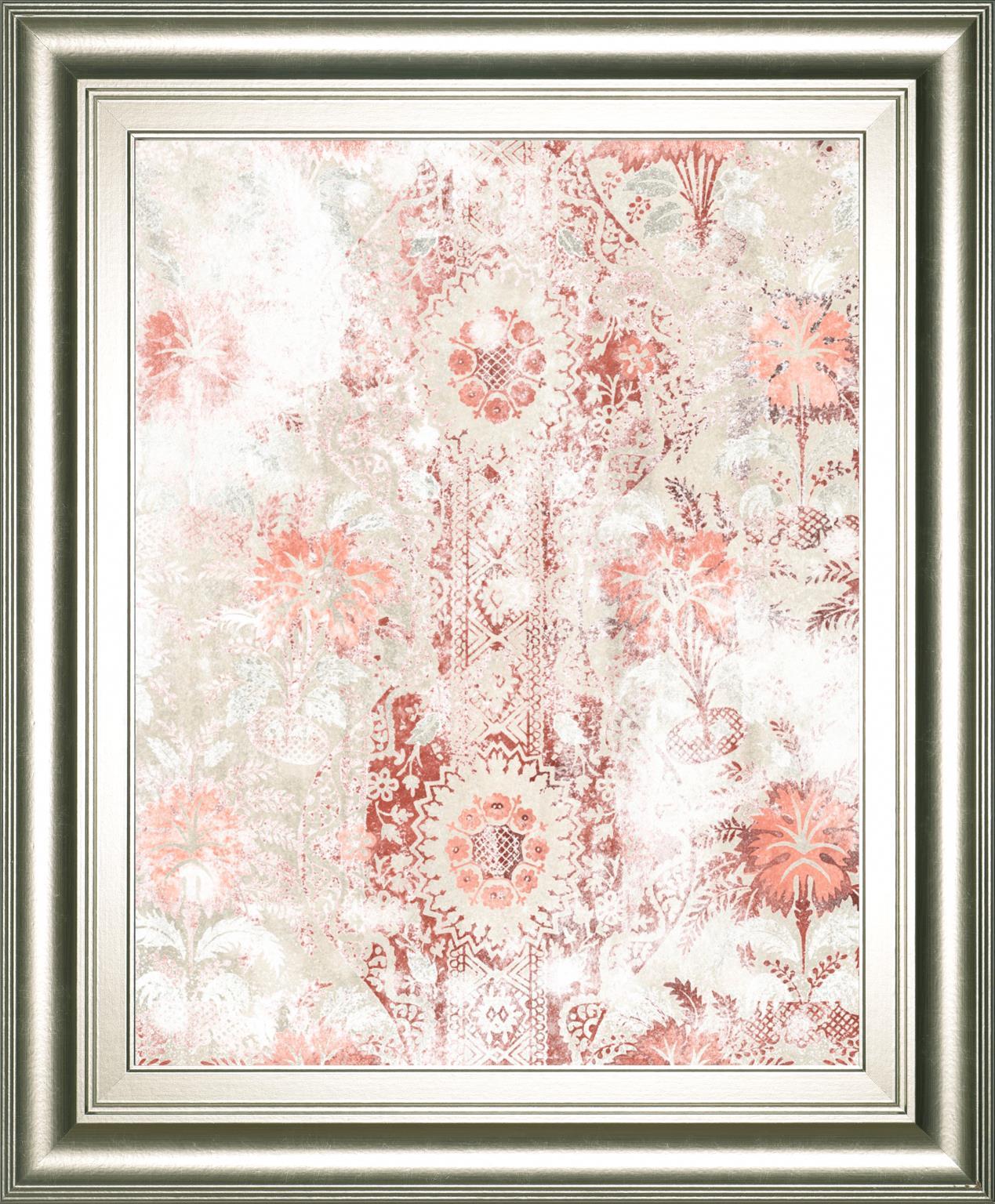 22x26 World Traveler Textile II By June Erica Vess - Red