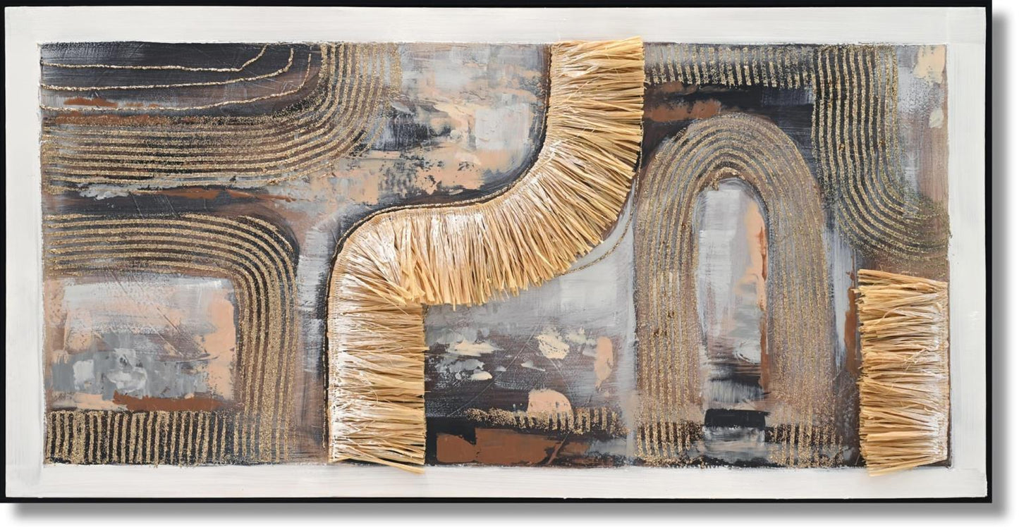 Woven Earth Tides - 28" x 56" Framed Wall Art