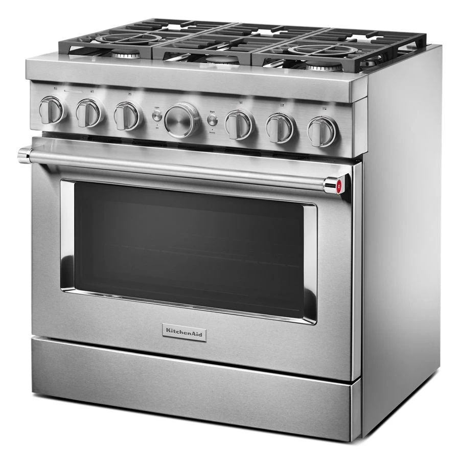 36'' Smart Commercial-Style Dual Fuel Range With 6 Burners - Stainless Steel
