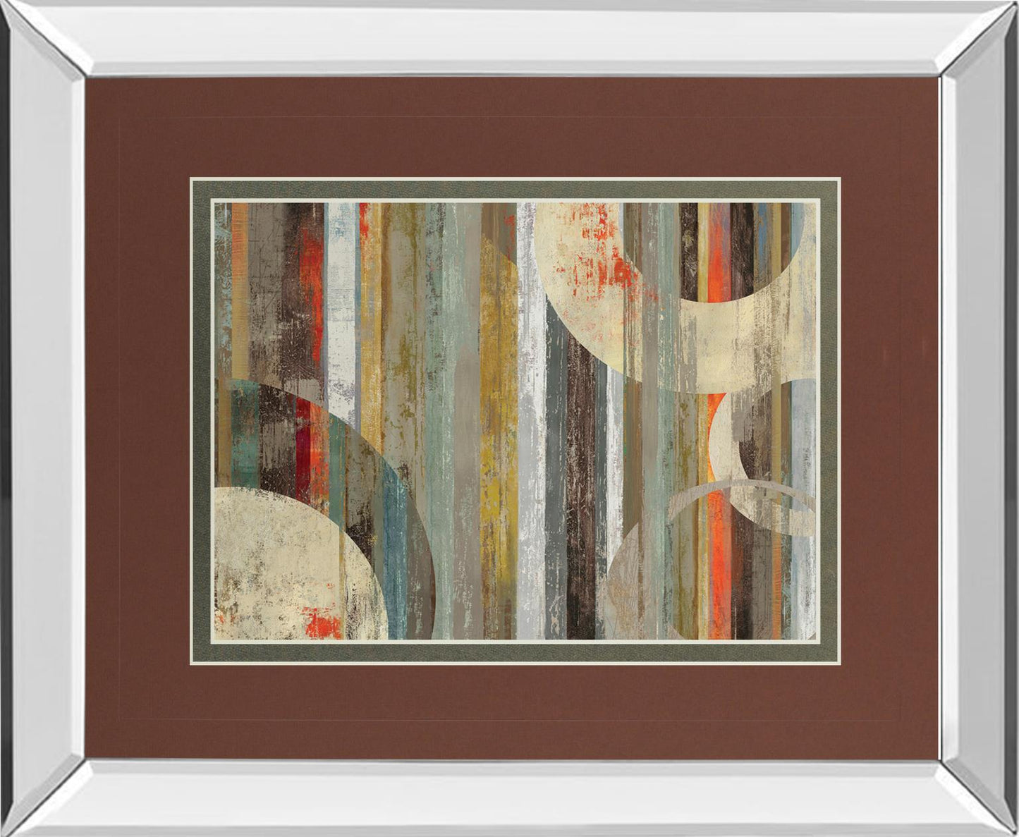 Retro Meridian - 34" x 40" Framed Wall Art - Light Brown