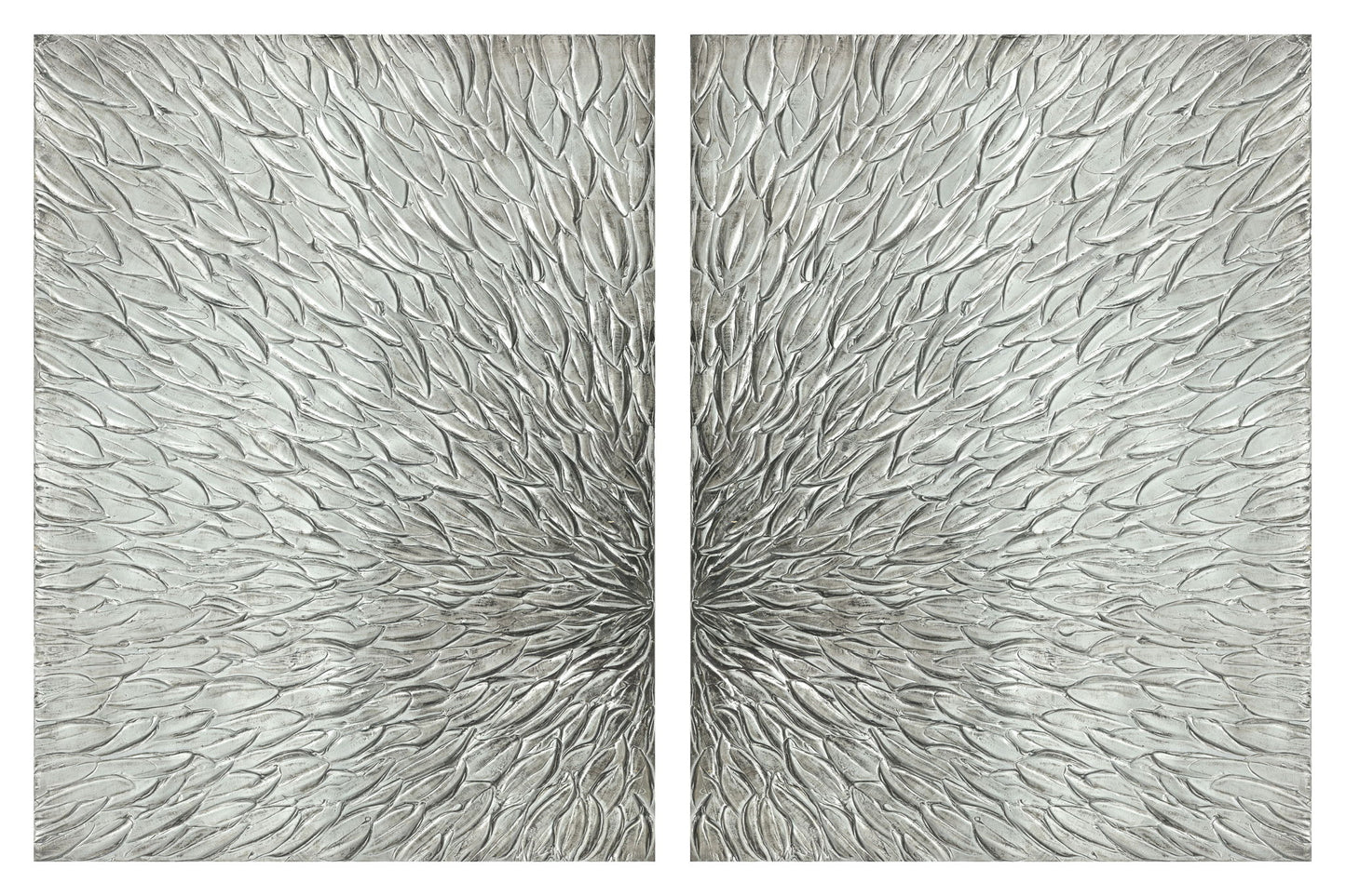 40x30 Hand Painted Textured Canvas - Pearl Silver