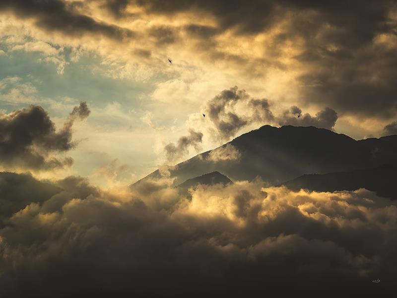 High In The Clouds By Martin Podt Photography (Small) - Dark Gray