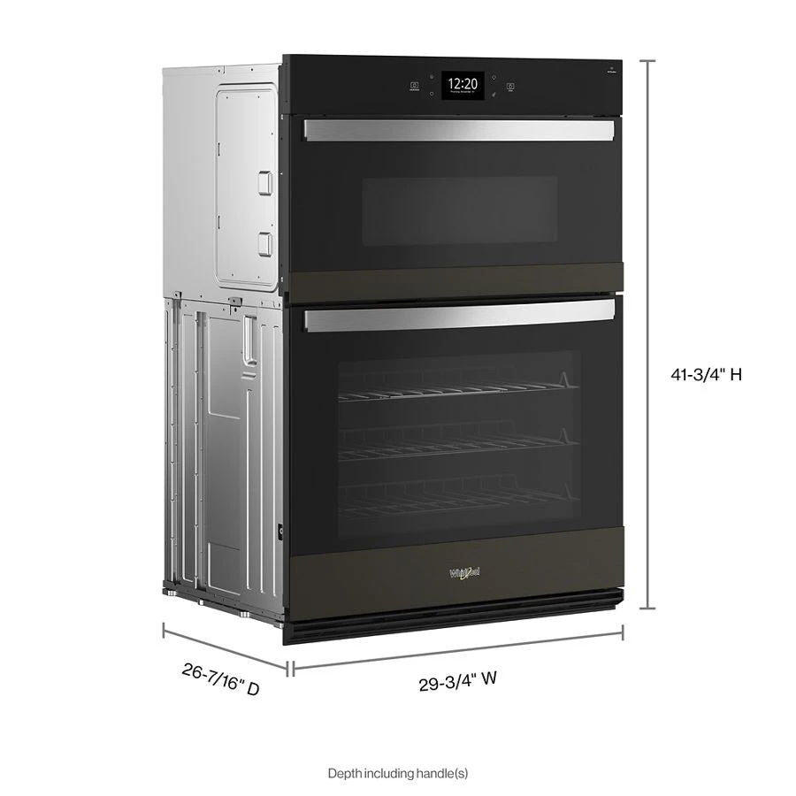 6.4 Cubic Feet Wall Oven Microwave Combo With Air Fry - Black Stainless Steel With PrintShield Finish