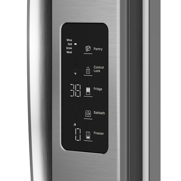 36" Wide True Counter Depth 3-Door French Door Refrigerator - 24 Cu. Ft. - Black Stainless Finish