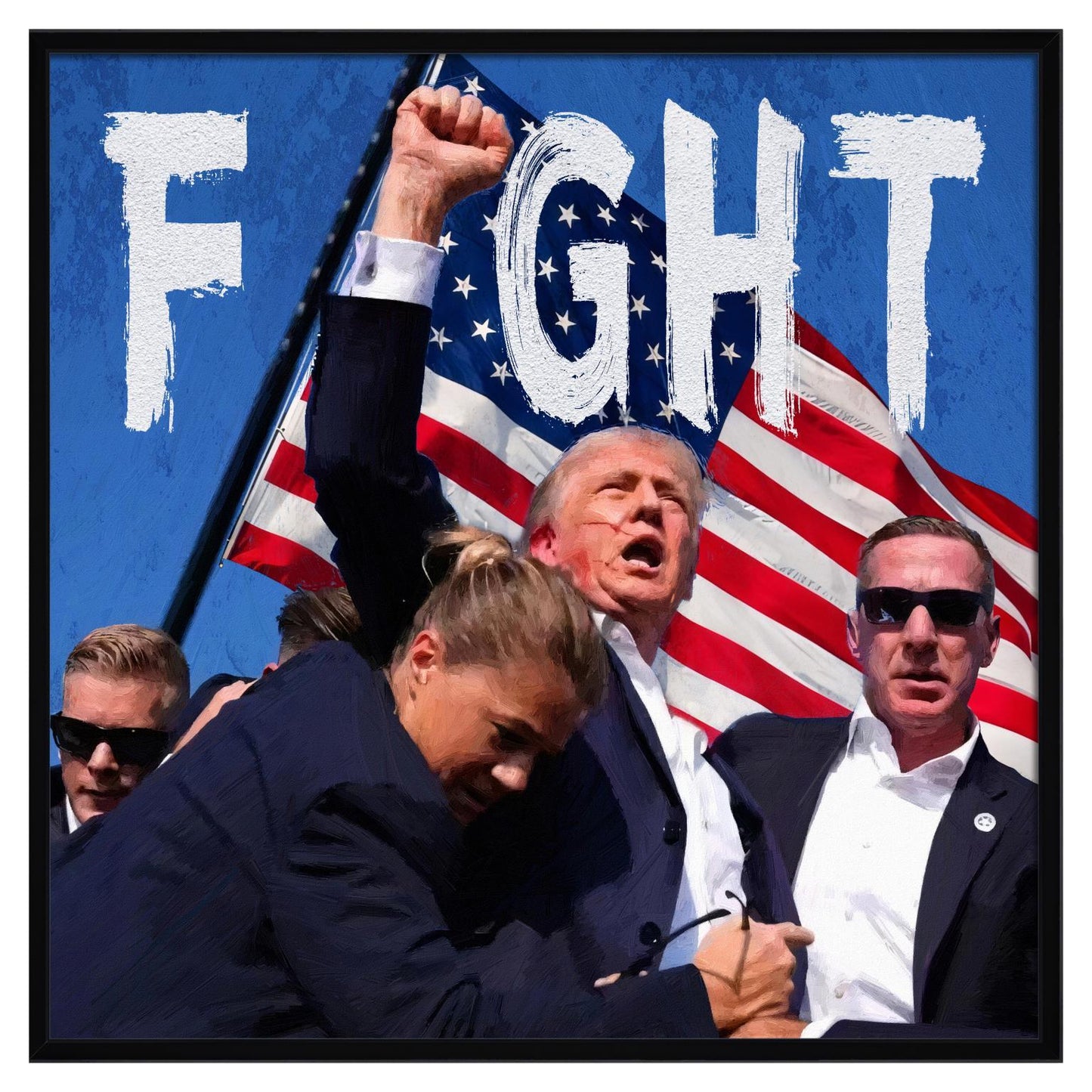 Bold Patriot Moment - 32" x 32" Framed Wall Art