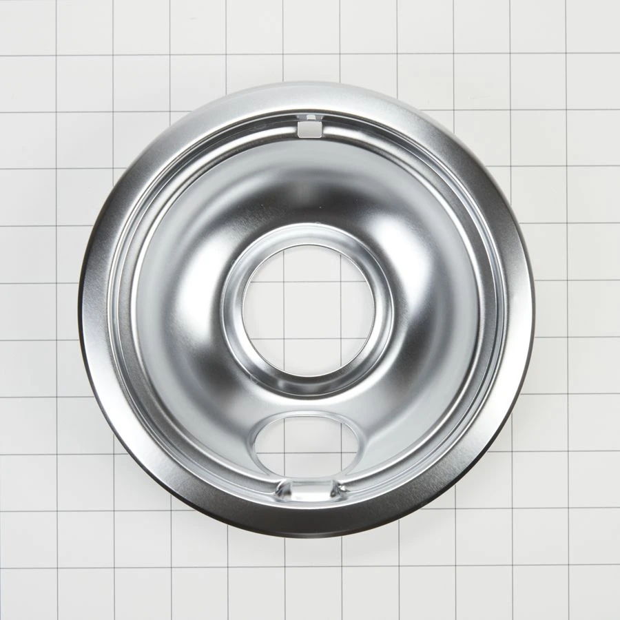 Range Electric/Cooktop 6" Round Drip Bowl (Single-Pack) - Chrome For Non-Hinged, 2-Wire Plug Cooking Elements