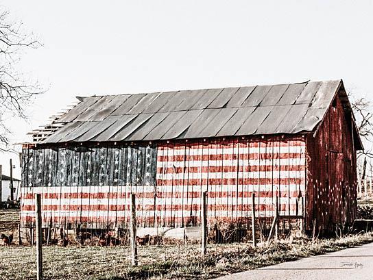 American Flag Barn By Jennifer Rigsby (Small) - Gray