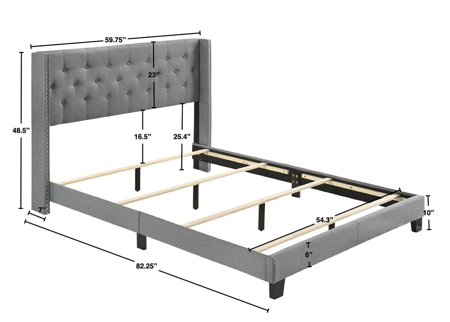 Makayla - Full Bed - Gray