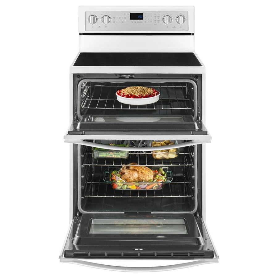 6.7 Cubic Feet Electric Double Oven Range With True Convection - White Ice