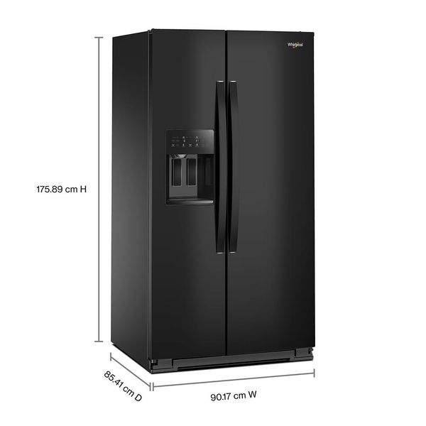 36" Standard Depth Side-By-Side Refrigerator With Trucool System - Black