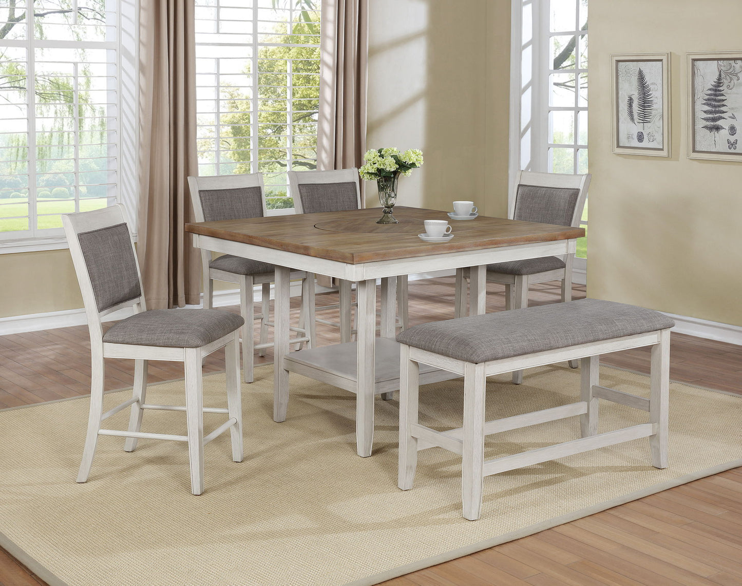 Fulton - Counter Height Bench - Chalk White