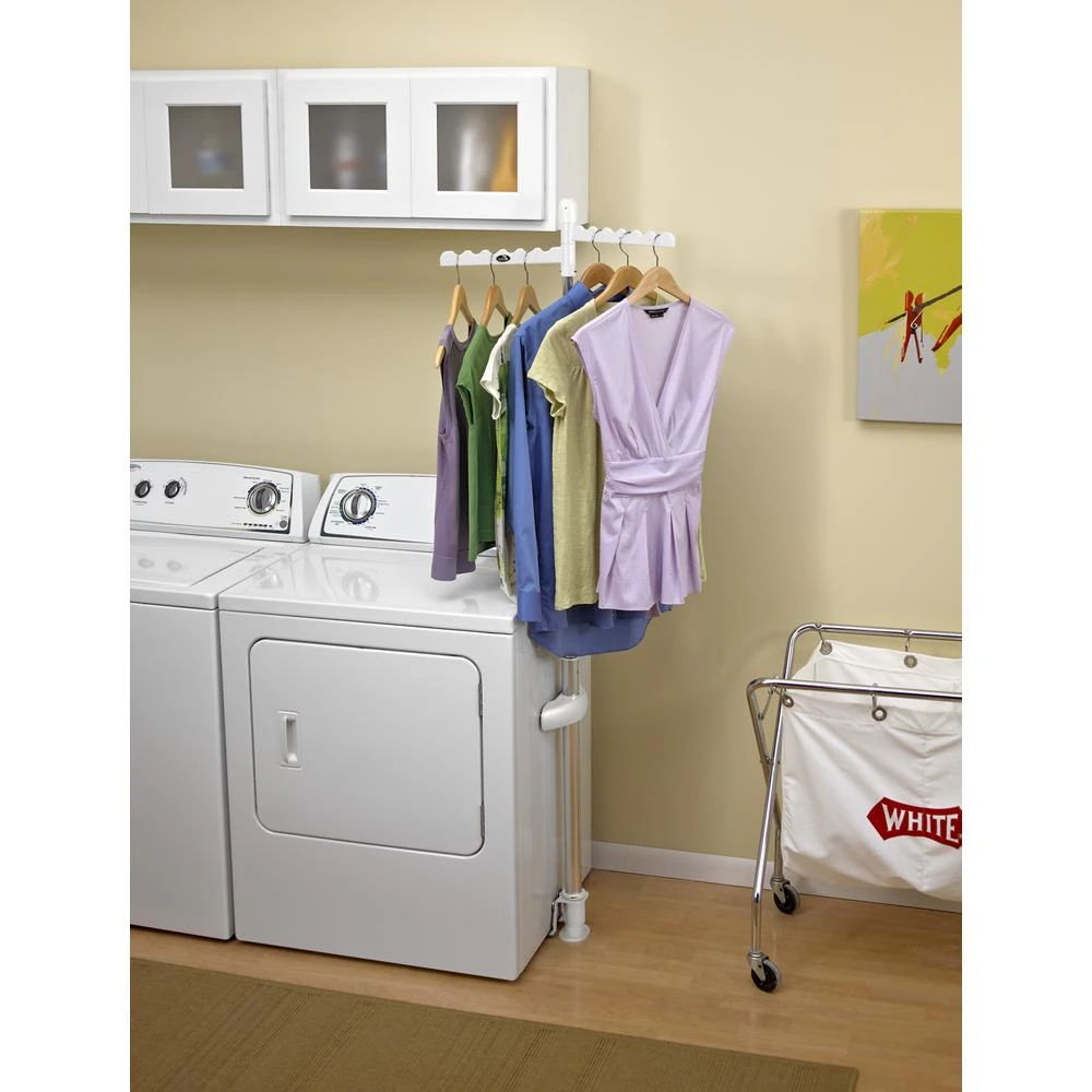 Adjustable Clothes Hanger Rack - White
