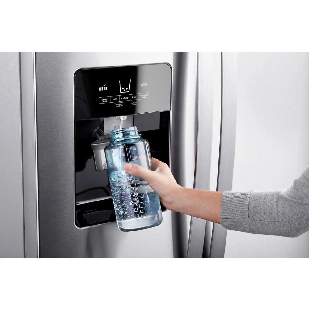 33" Wide Side-By-Side Refrigerator, 21 Cubic Feet - Fingerprint-Resistant Stainless Finish