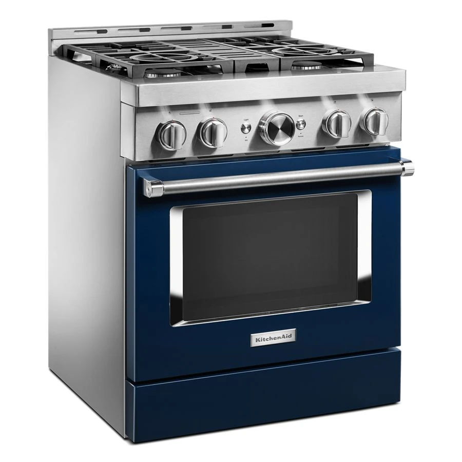 30'' Smart Commercial-Style Gas Range With 4 Burners - Ink Blue