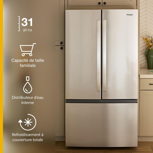 36" French Door Refrigerator With Ice Maker - 31 Cu. Ft. - Fingerprint-Resistant Stainless Finish