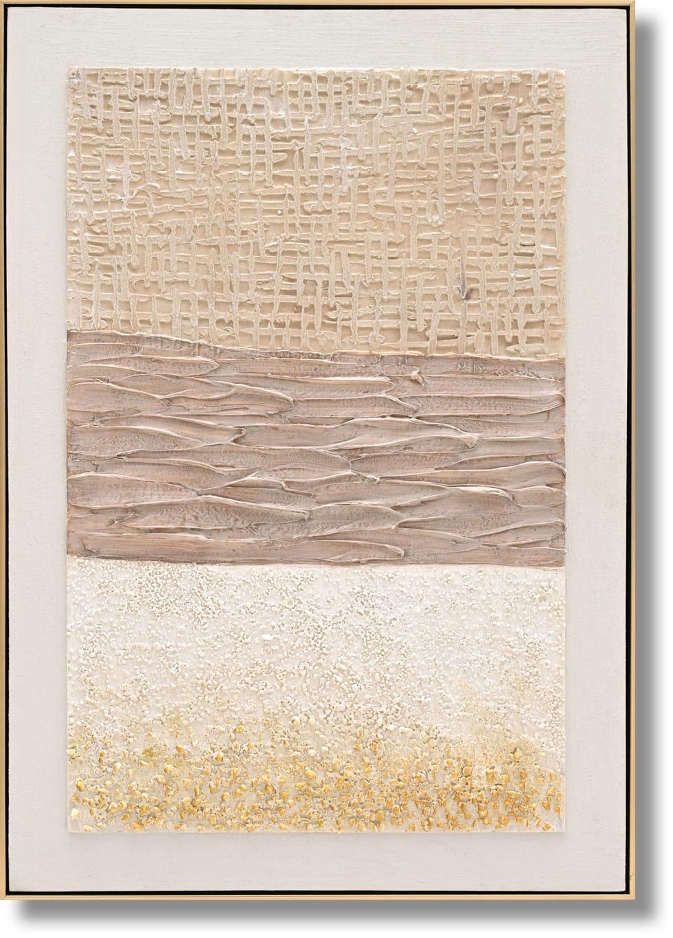 Golden Texture Harmony - 28" x 40" Framed Wall Art
