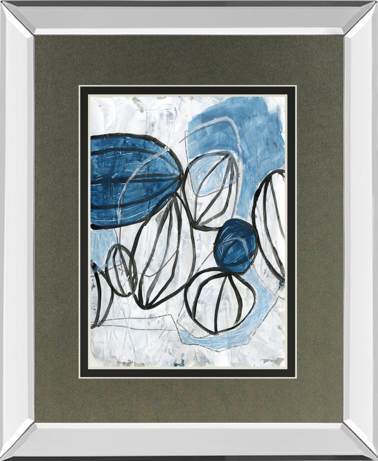 Blue Lanterns II By June Erica Vess, Mirrored Frame - Light Blue
