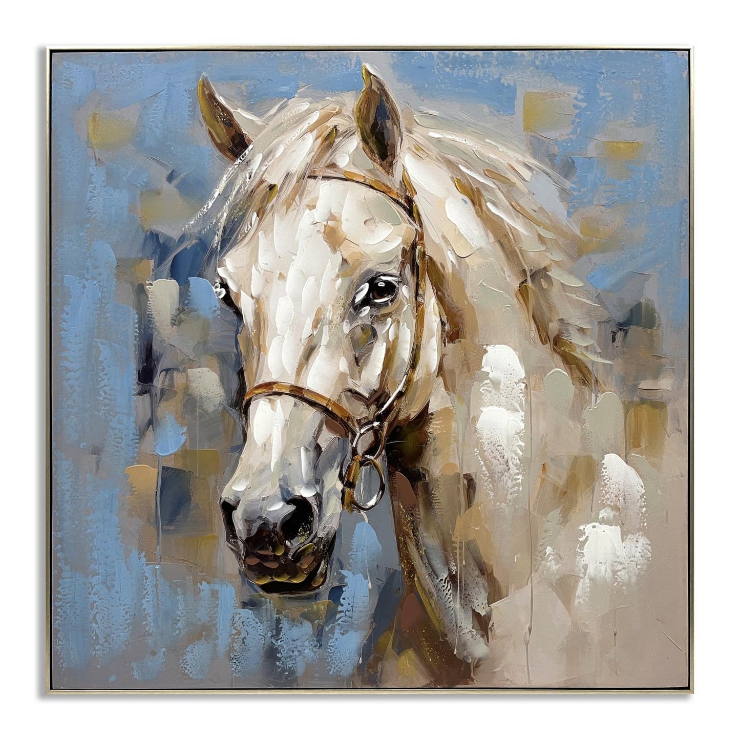 Golden Mane Majesty - 40" x 40" Framed Wall Art