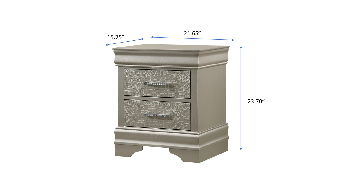 Amalia - Nightstand - Silver