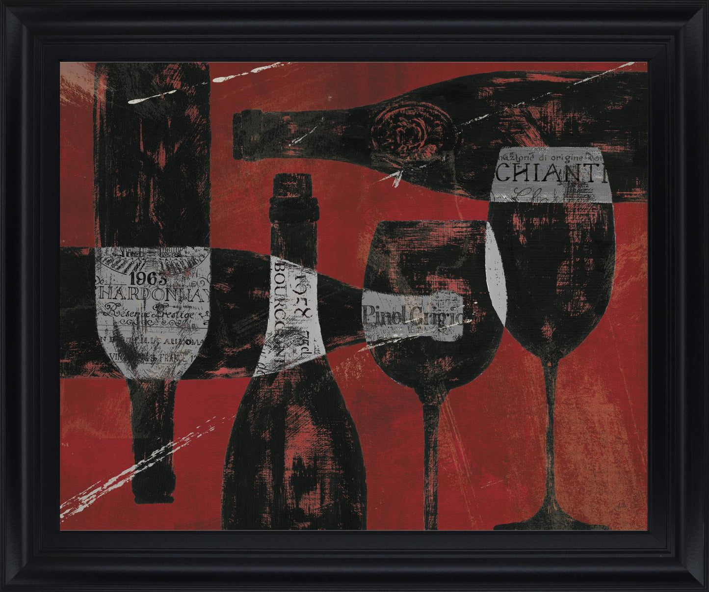Rustic Wine Toast - 28" x 34" Framed Wall Art
