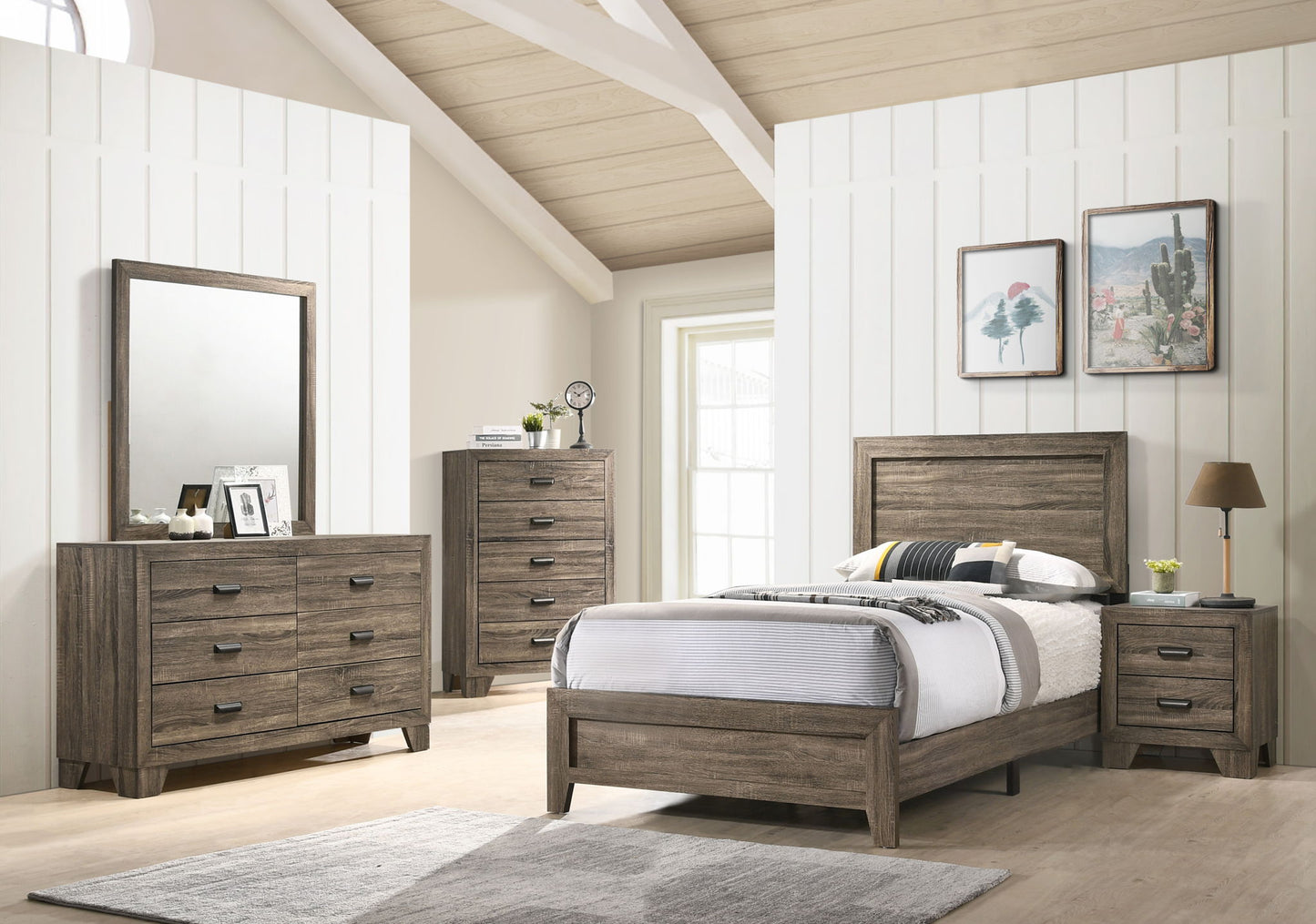 Millie - Twin Bed In One Box - Warm Gray