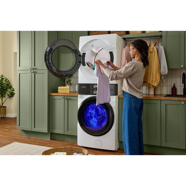 Smart Energy Star Front Load Laundry Tower With Uv Clean Technology & Freshflowtm Vent System 4.5 Cu. Ft. Washer & 7.4 Cu. Ft. Electric Dryer - White
