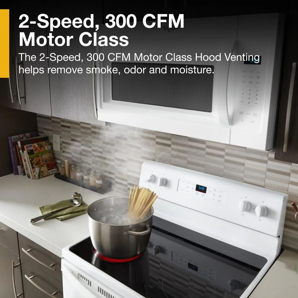 1.7 Cubic Feet Microwave Hood Combination With Electronic Touch Controls - White
