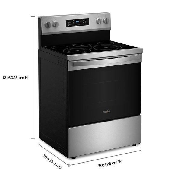 30" Energy Star Electric Range With Air Cooking Technology, No Preheat Air Fry And Air Baking And Self Clean - Stainless Steel