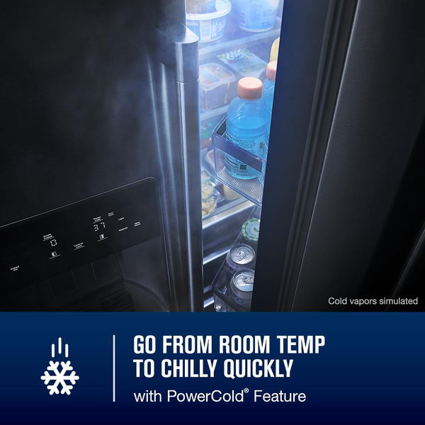 36" Wide Counter-Depth Side-By-Side Refrigerator With Arctic Blue Interior - 20.8 Cu. Ft.