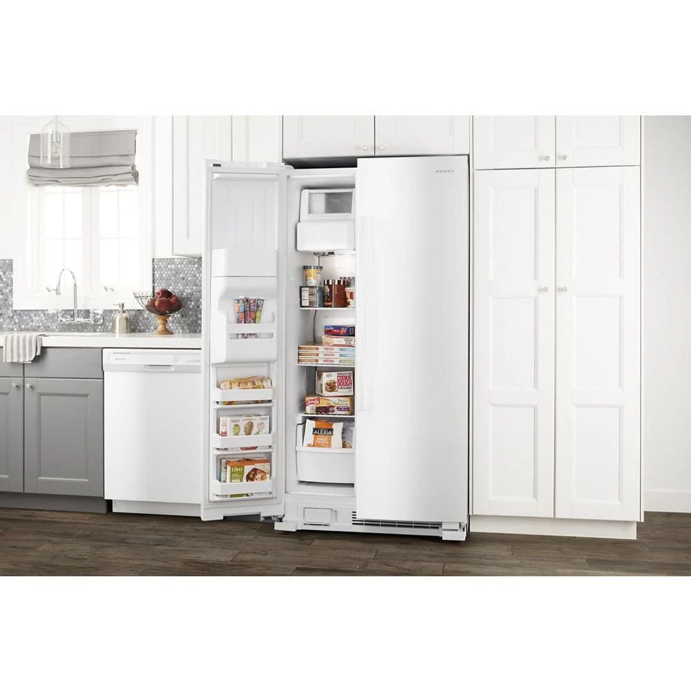 33" Side-By-Side Refrigerator With Dual Pad External Ice And Water Dispenser - White