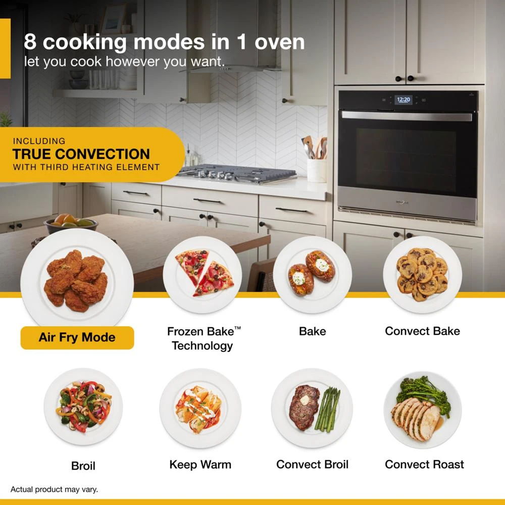 4.3 Cubic Feet Single Smart Wall Oven With Air Fry - Fingerprint Resistant Stainless Steel