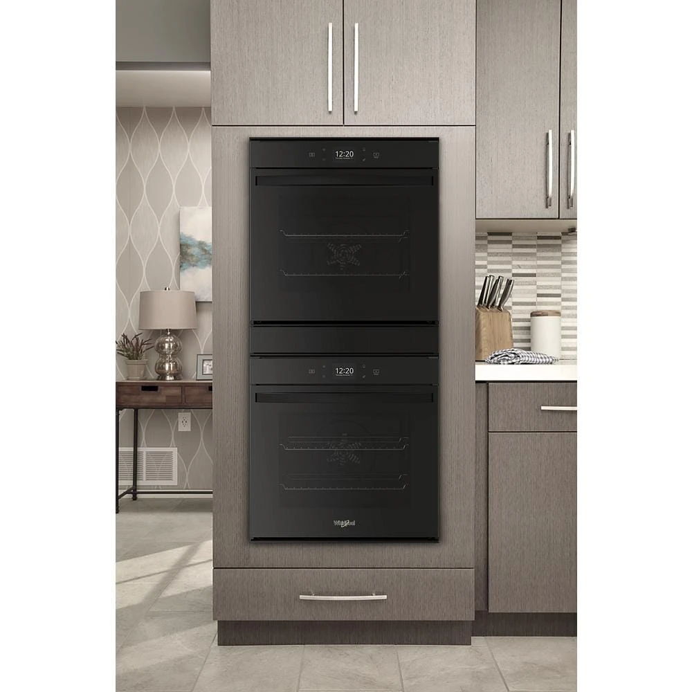 5.8 Cubic Feet 24" Double Wall Oven With Convection - Black