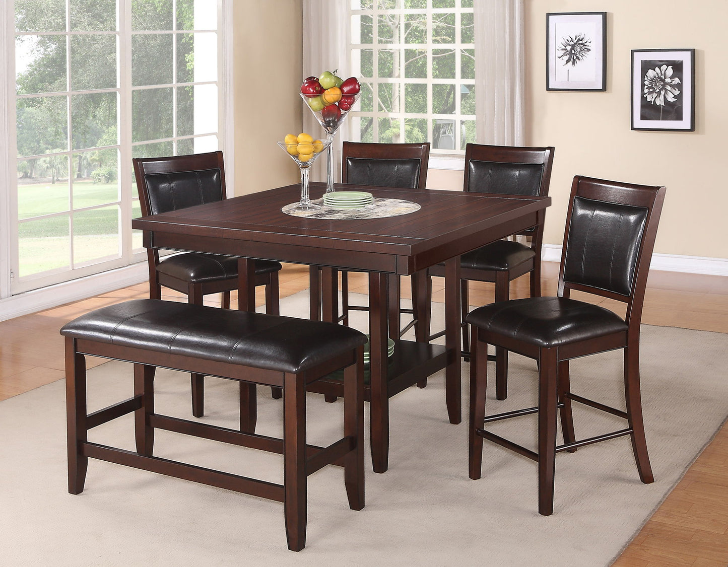 Fulton - Counter Height Bench - Dark Brown