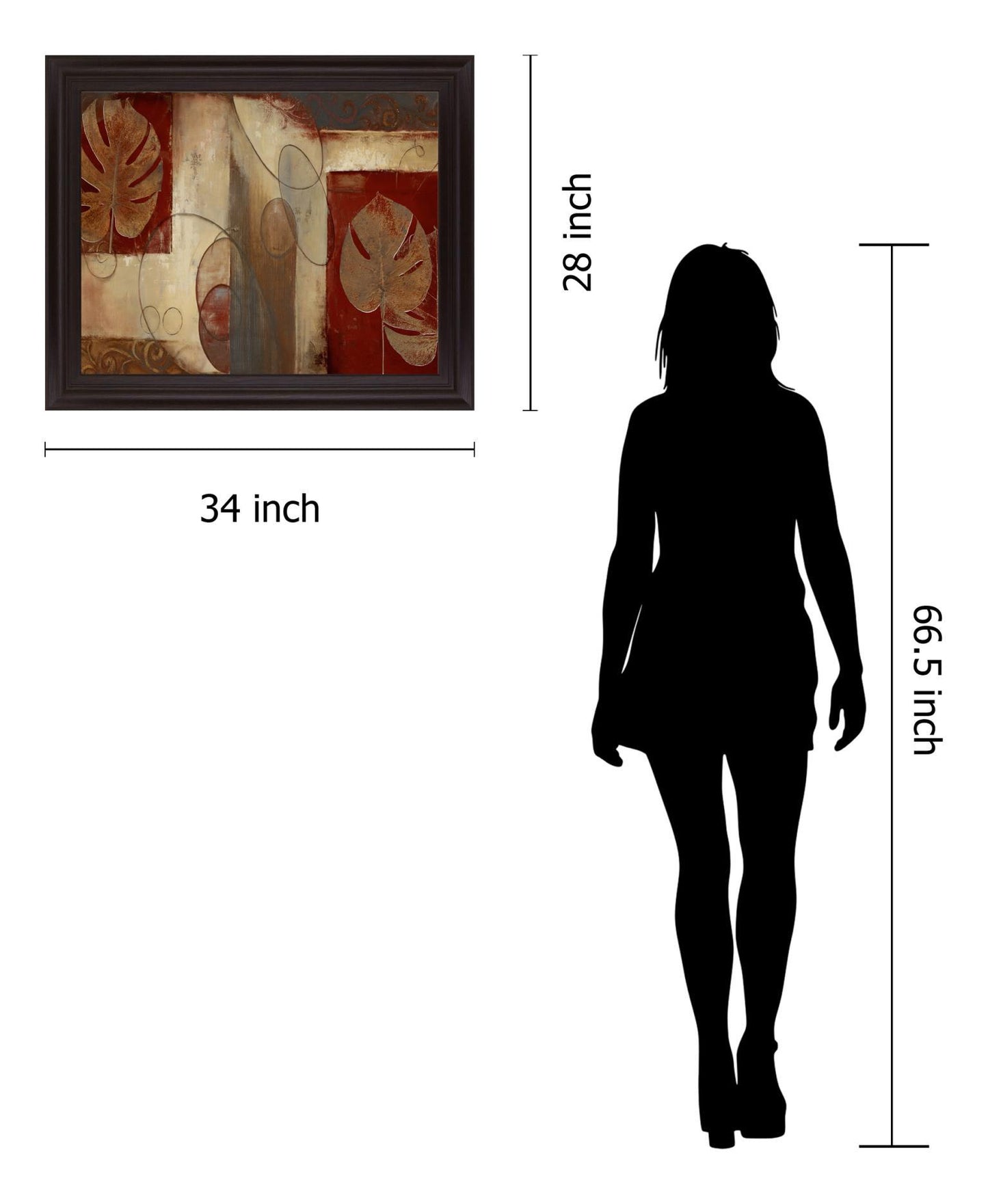 Bronze Silhouette - 28" x 34" Framed Wall Art