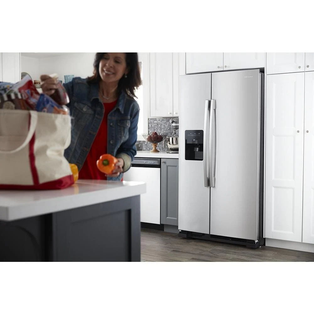 36" Side-By-Side Refrigerator With Dual Pad External Ice And Water Dispenser - Fingerprint-Resistant Stainless Finish