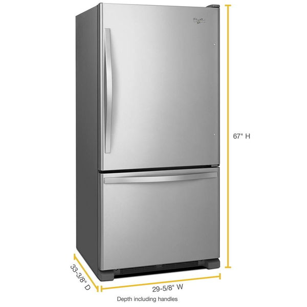30" Wide Bottom-Freezer Refrigerator With Spillguard Glass Shelves - 18.7 Cu. Ft. - Monochromatic Stainless Steel