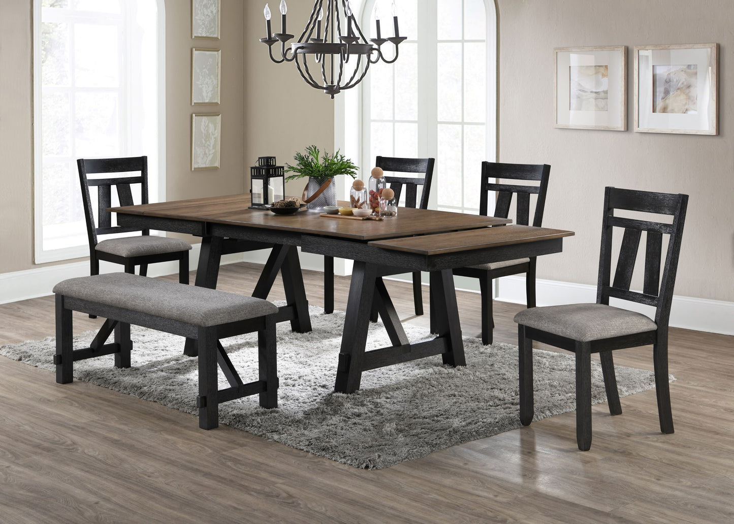 Maribelle - Bench - Gray / Charcoal