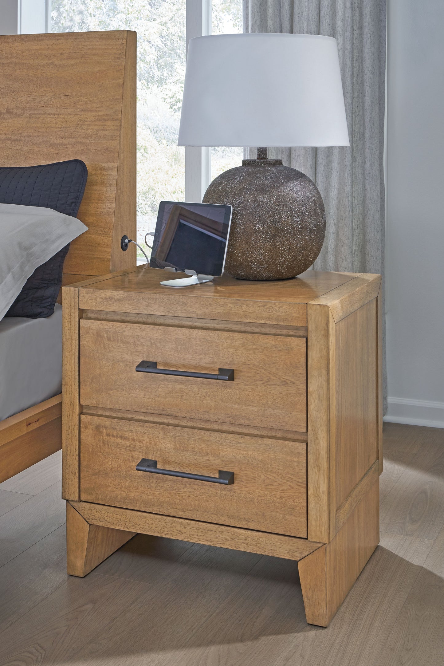 Sherbana - Two Drawer Night Stand - Light Brown