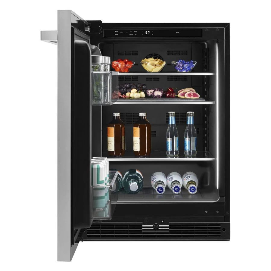 Noir 24" Under Counter Solid Door Refrigerator, Left Swing