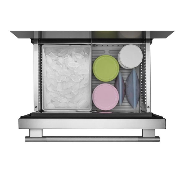 24" Stainless Steel Undercounter Double-Drawer Refrigerator/Freezer With Automatic Ice Maker
