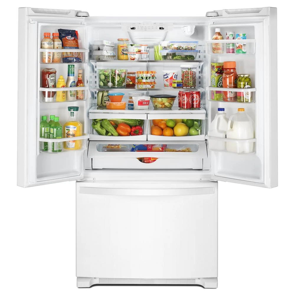 33" Wide French Door Refrigerator, 22 Cubic Feet - White