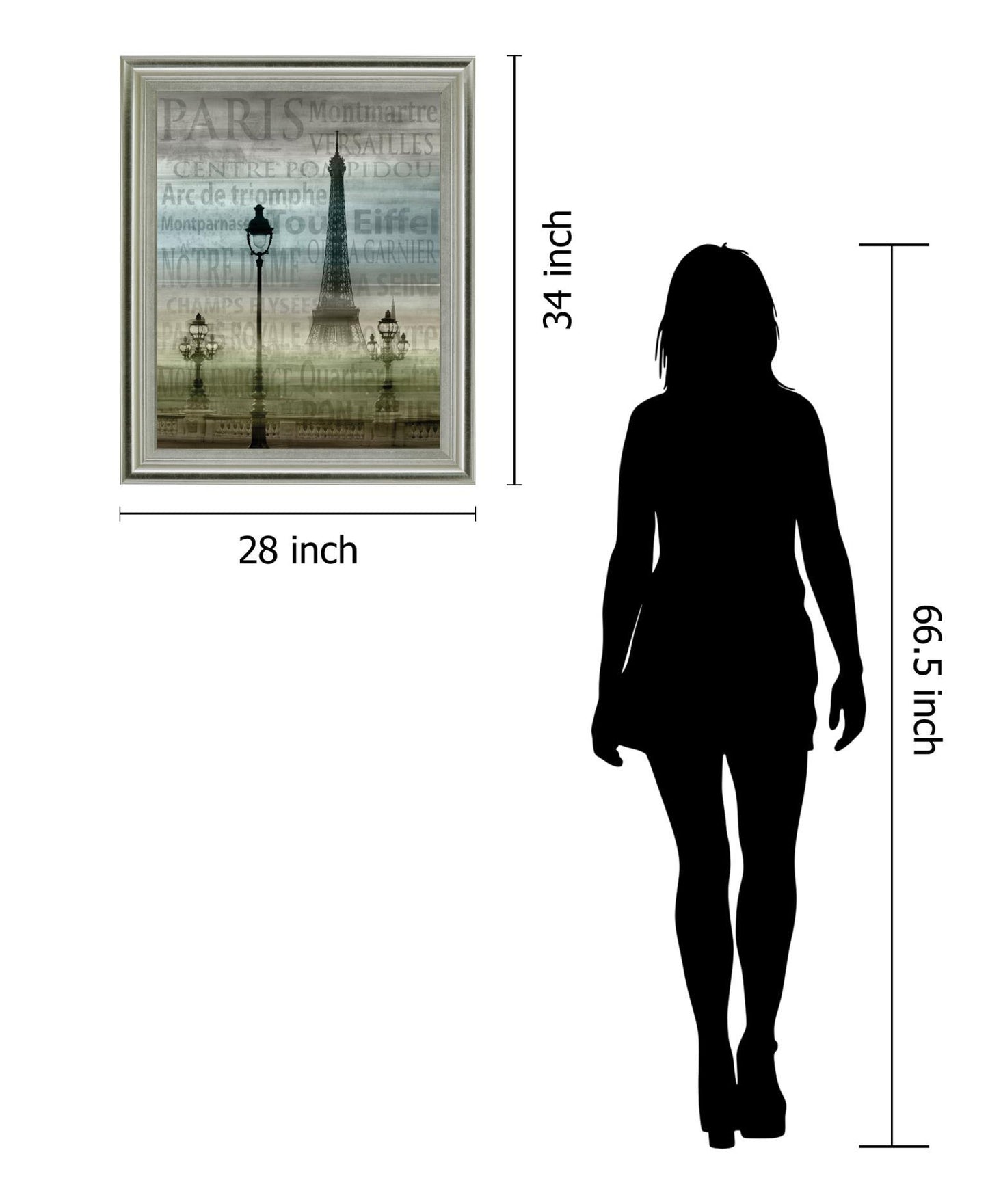 Foggy Paris Vista - 28" x 34" Framed Wall Art