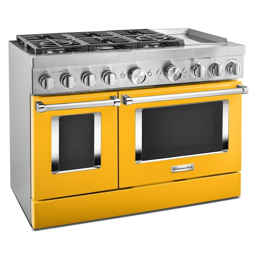 48'' Smart Commercial-Style Dual Fuel Range With Griddle - Yellow Pepper