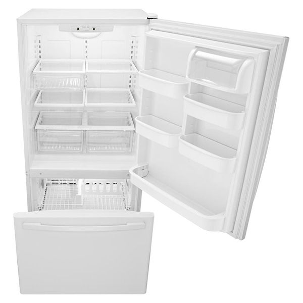33" Wide Bottom-Freezer Refrigerator With Easyfreezer Pull-Out Drawer, 22 Cu. Ft. Capacity - White-On-White