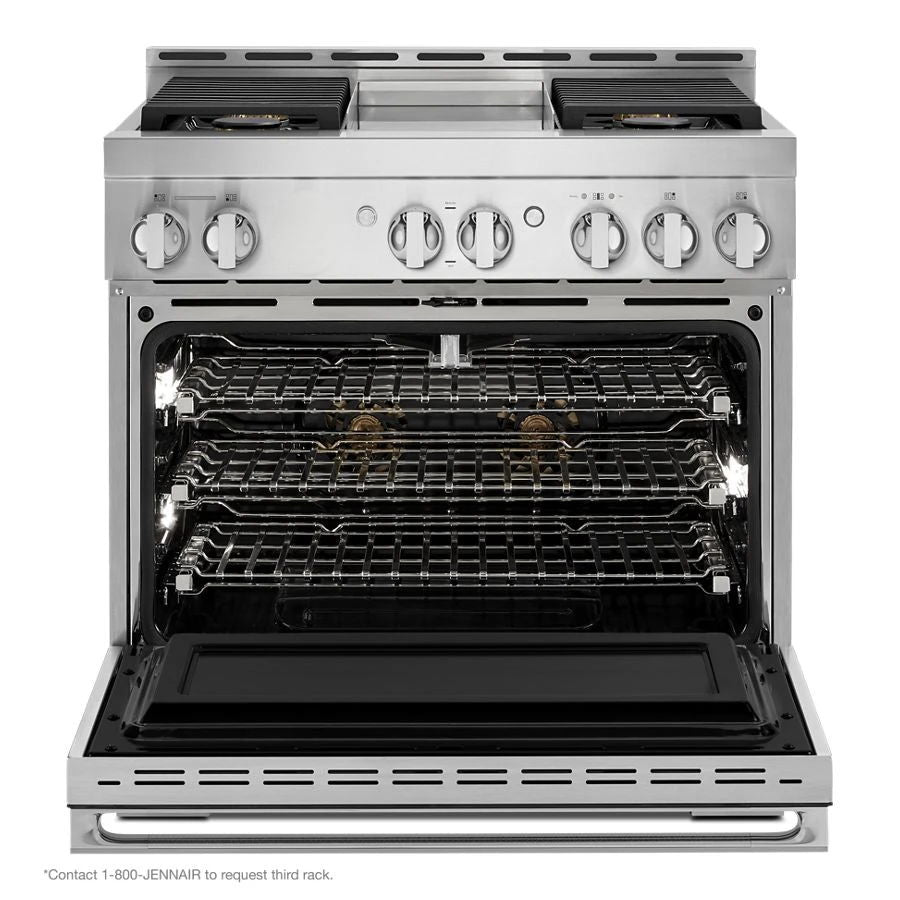 36" Noir Gas Professional-Style Range With Chrome-Infused Griddle
