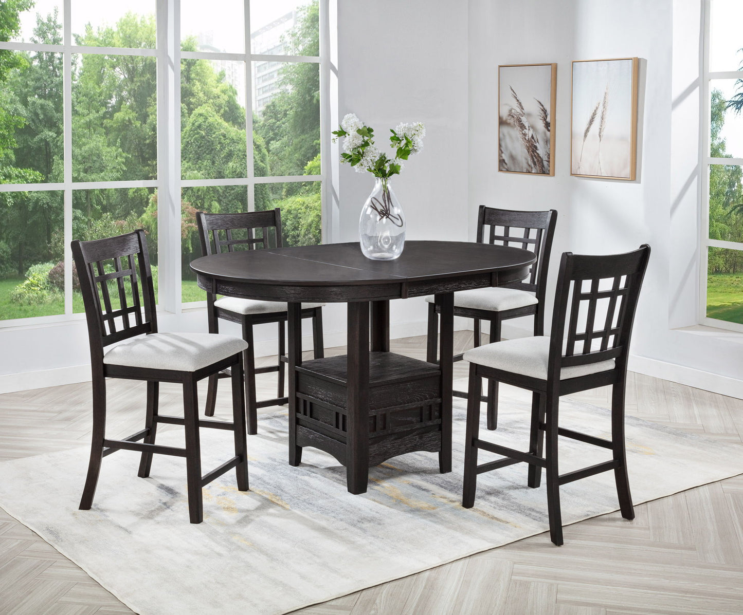 Hartwell - Counter Height Table - Charcoal Black