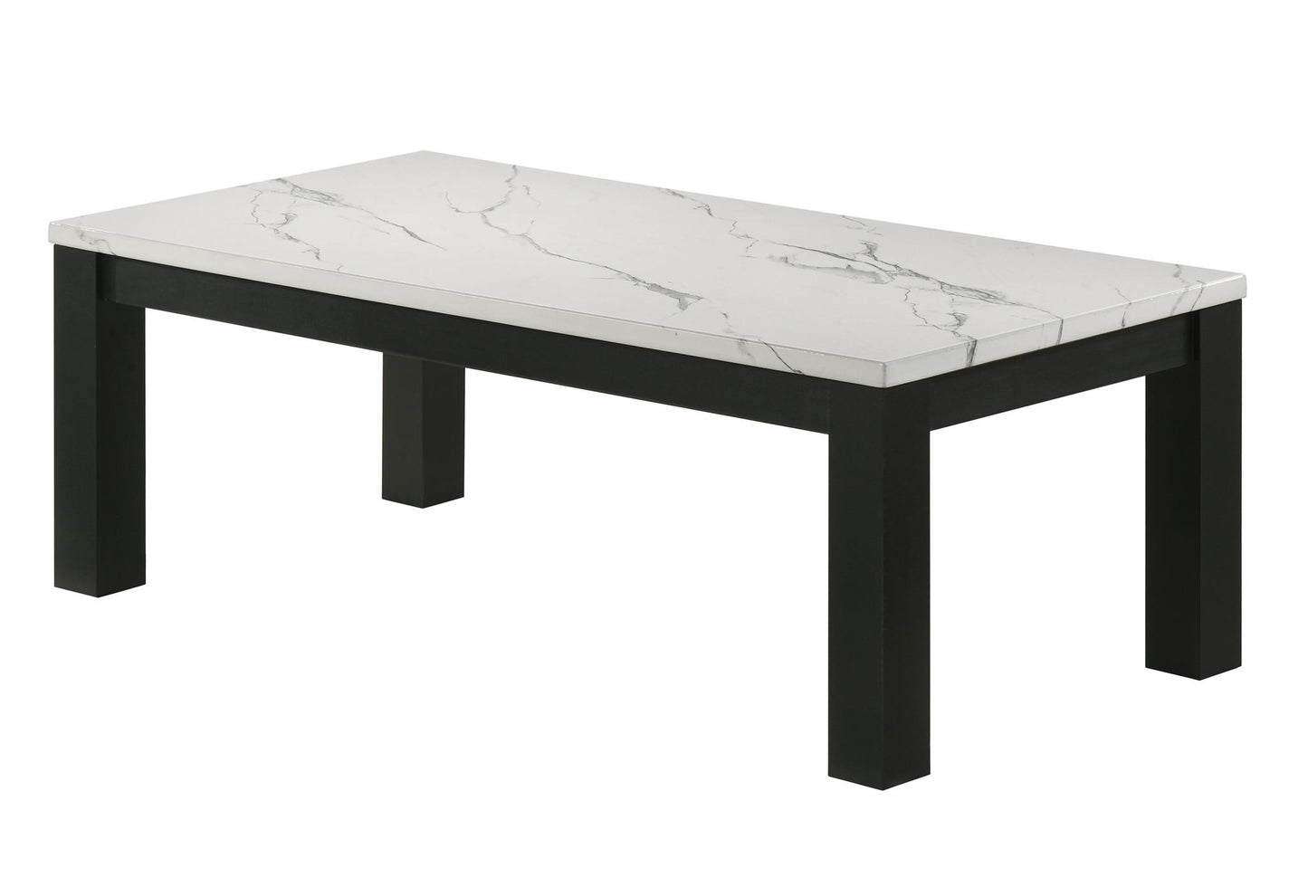 Ivy - 3 Piece Faux Marble White Cocktail Set - White / Black