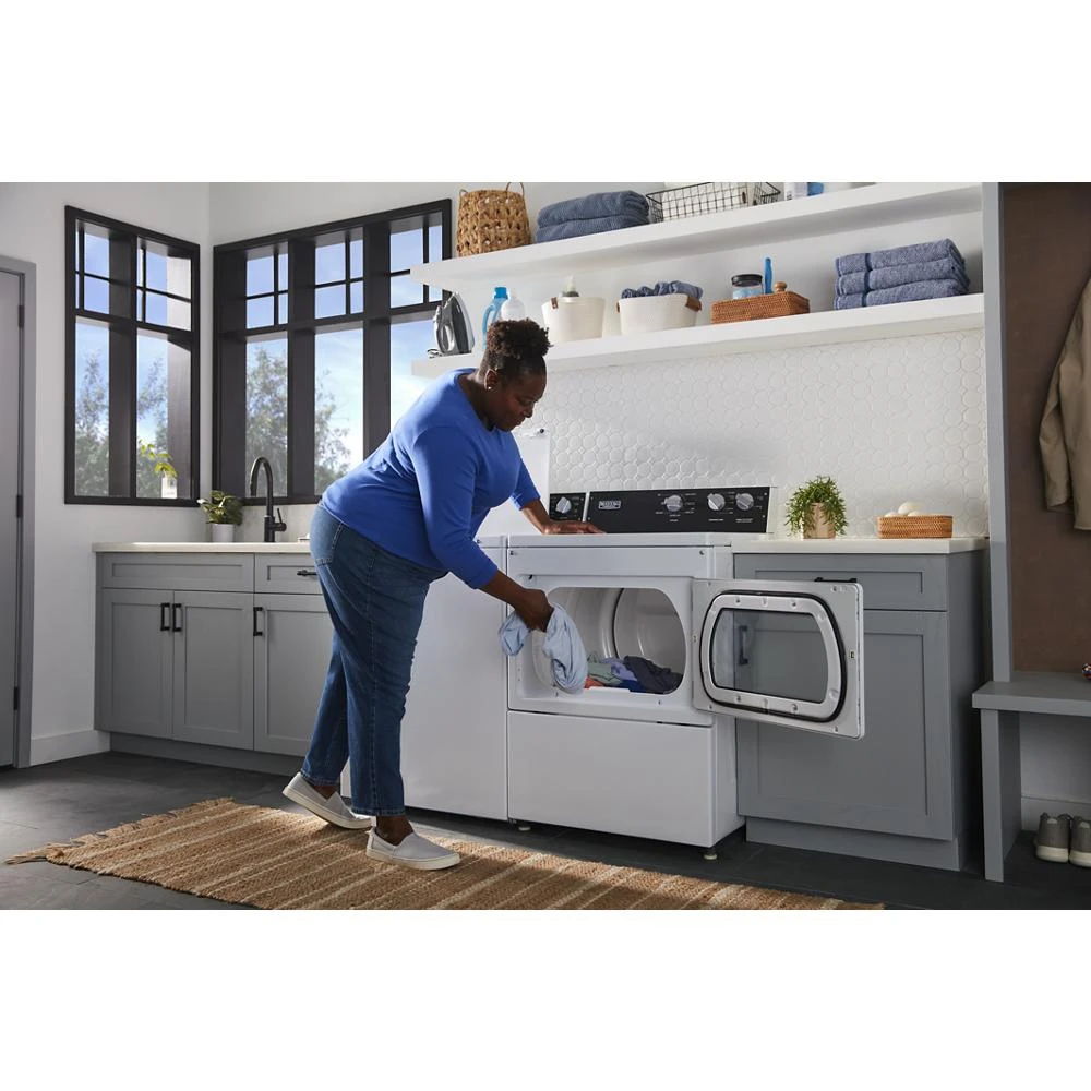 Commercial-Grade Residential Gas Dryer, 7.4 Cubic Feet - White