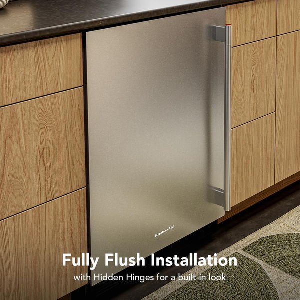 24" Undercounter Refrigerator With Stainless Steel Door, Backlit Touch Controls